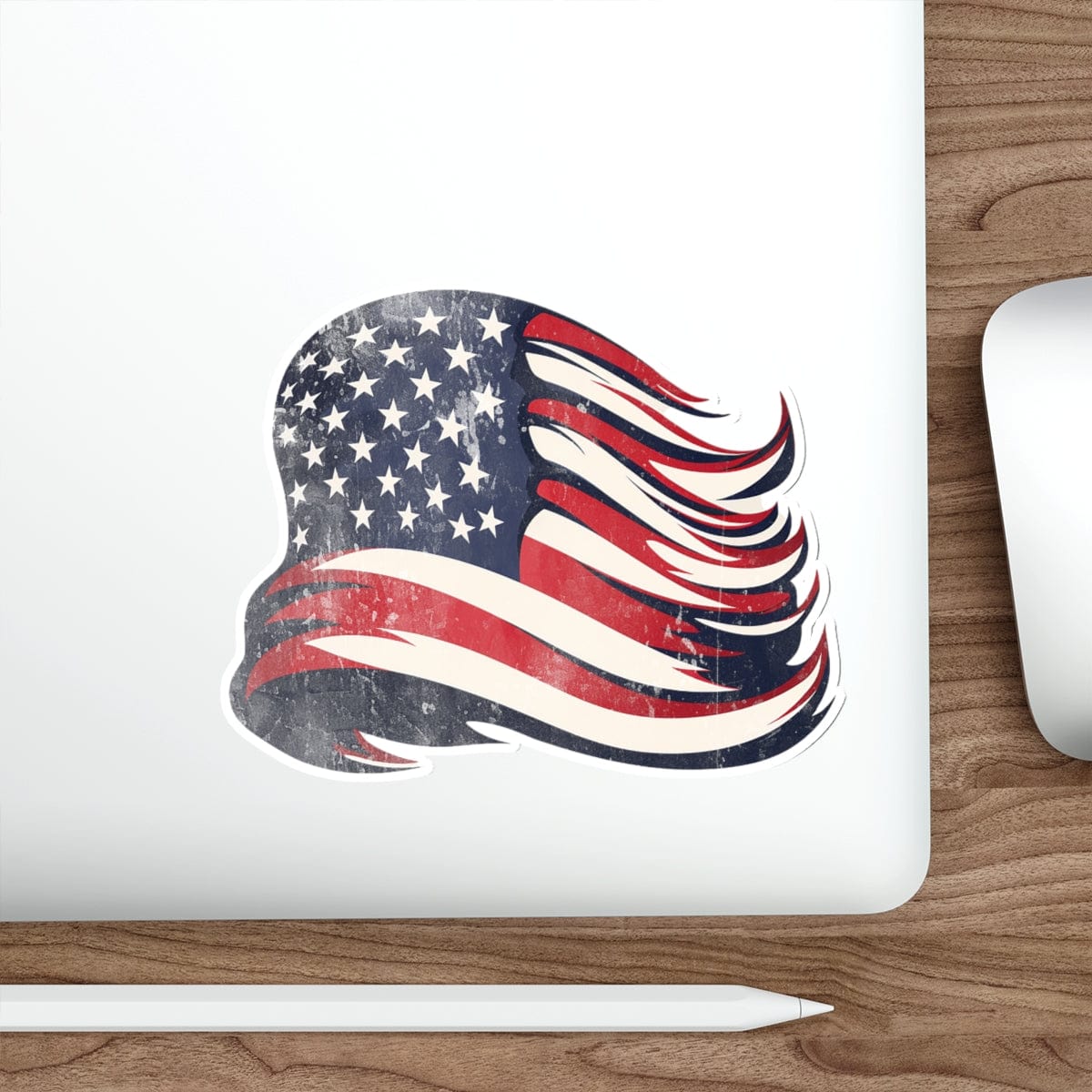 USA American Flag Distressed Vinyl-Cut Stickers - 4 Sizes