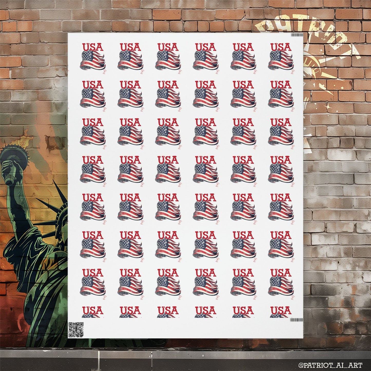 American Flag USA Wrapping Paper