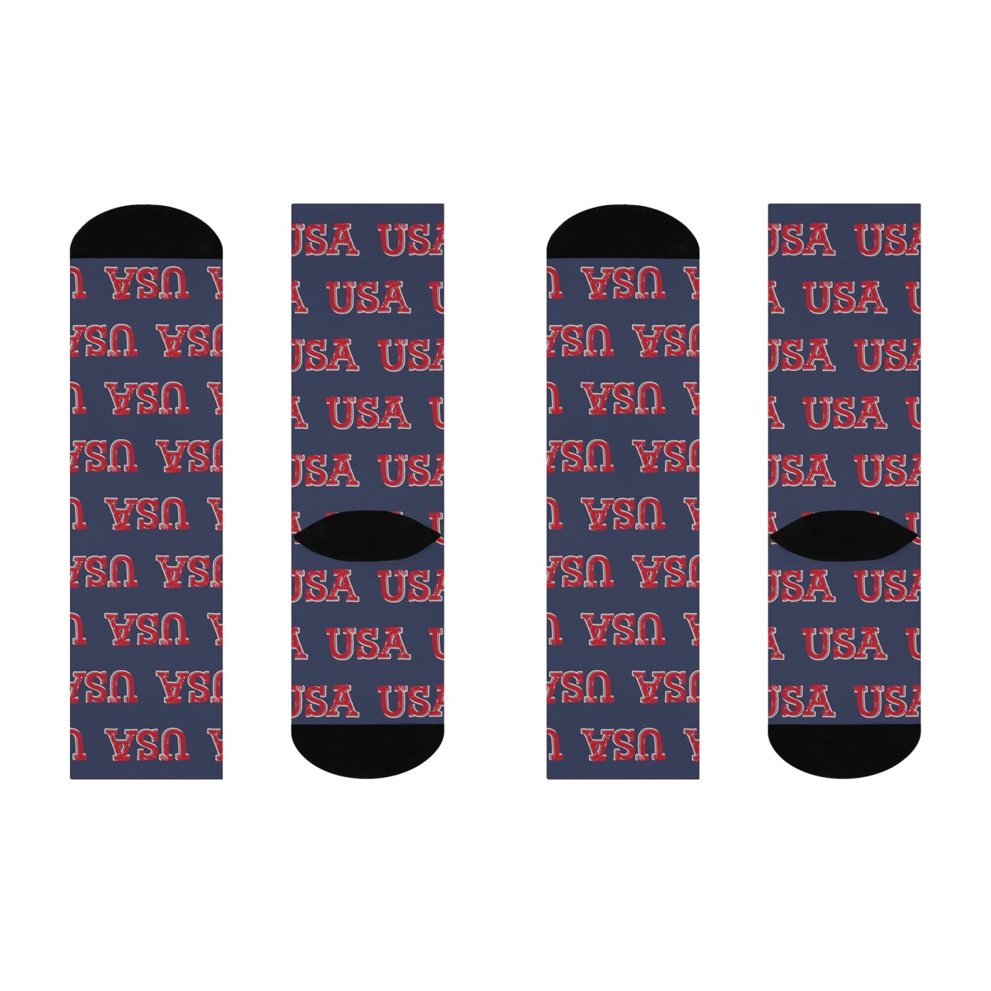 USA Logo Cushioned Crew BLUE Socks