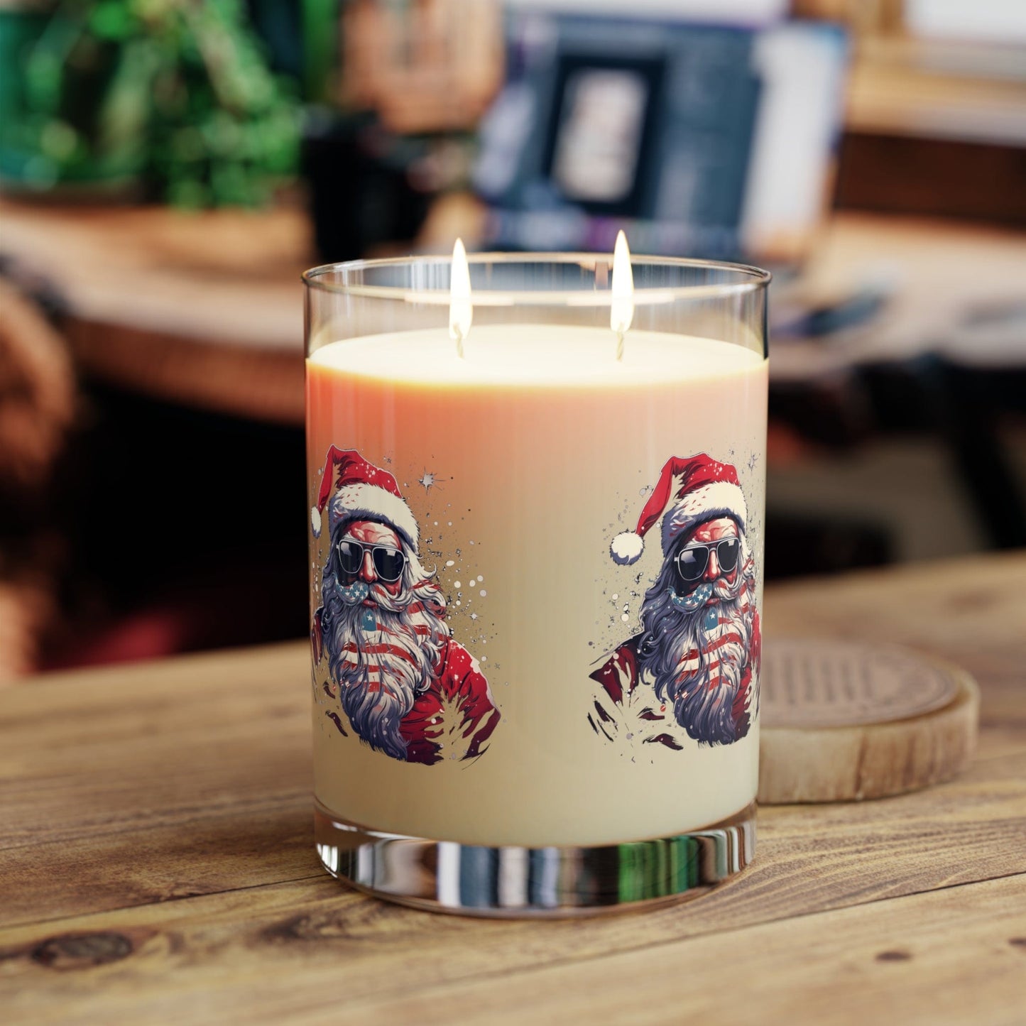 Patriotic Santa Premium Scented Candle - Full Glass, 11oz