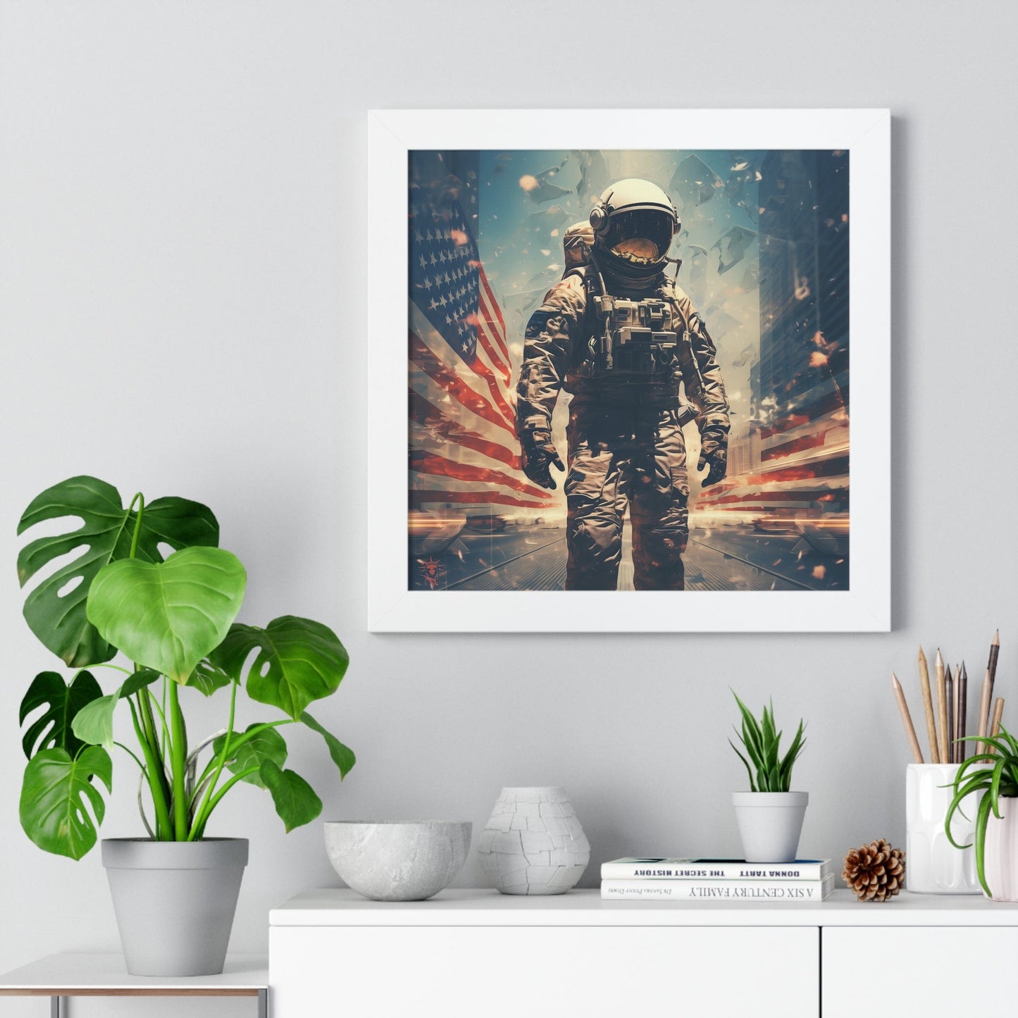 Astronaut in the City Framed Poster