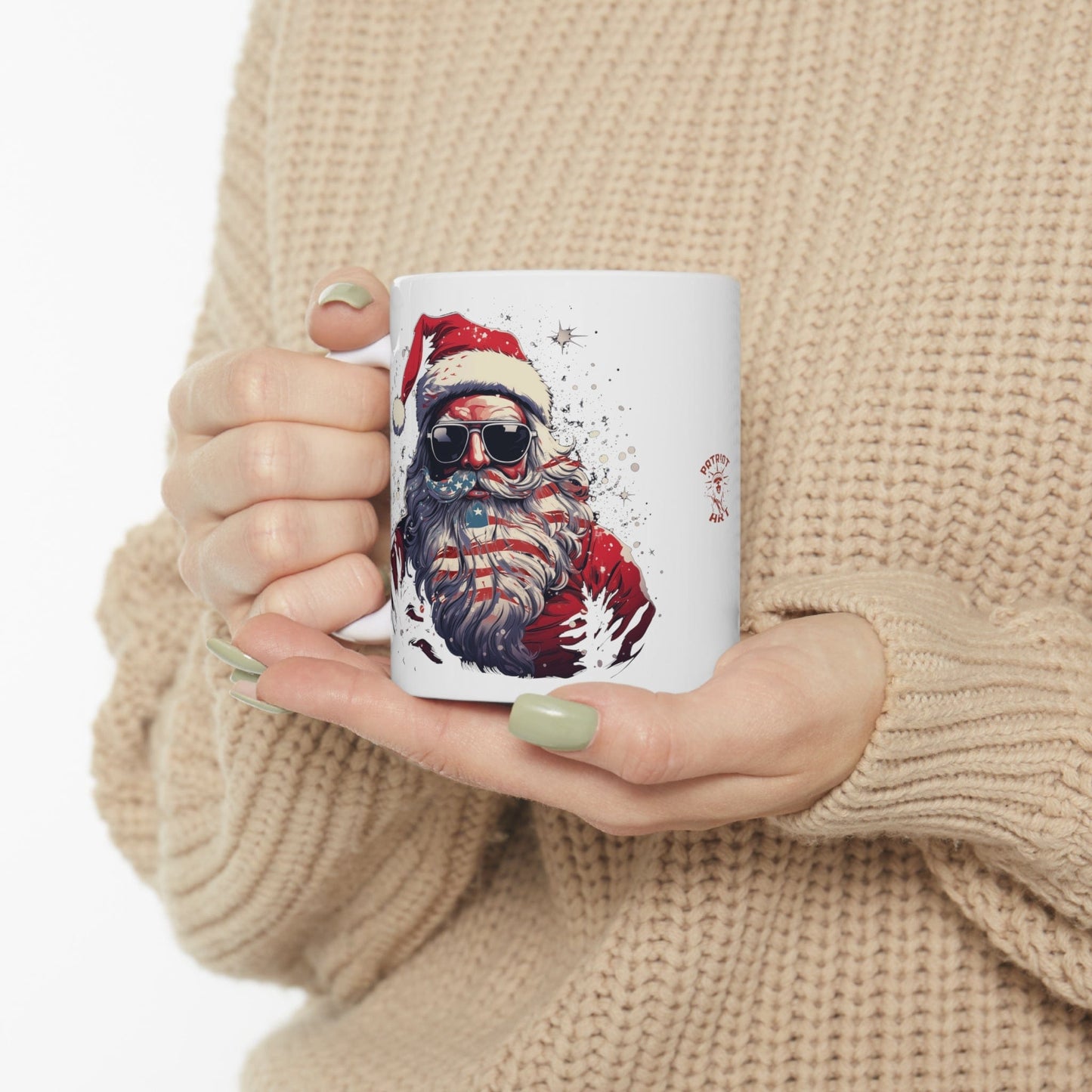 Patriotic Santa Ceramic Mug 11oz