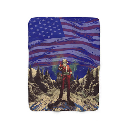 Santa Thumbs Up Sherpa Fleece Blanket