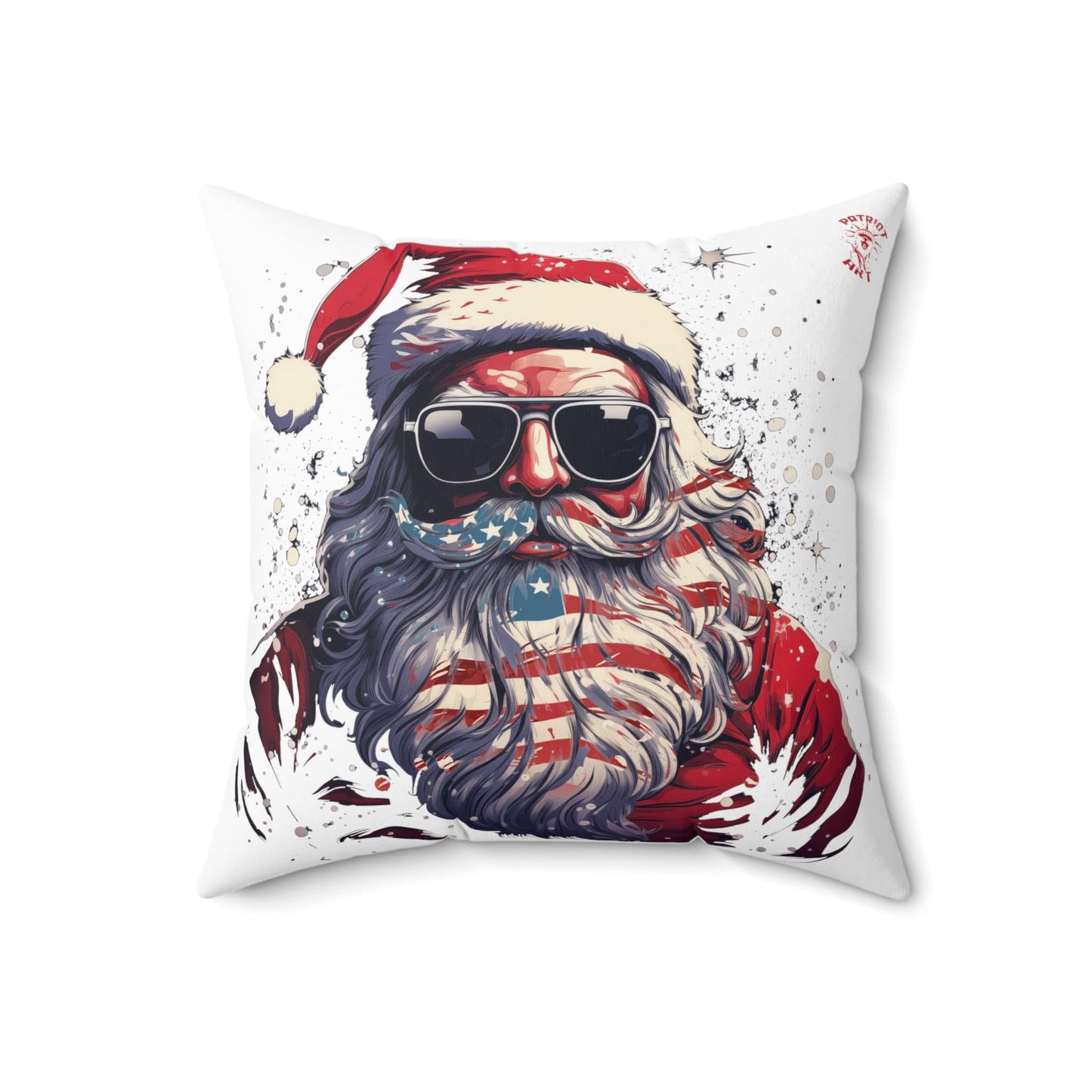 Patriotic Santa Spun Polyester Square Pillow