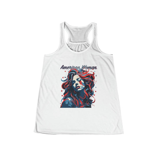 American Woman  Flowy Racerback Tank