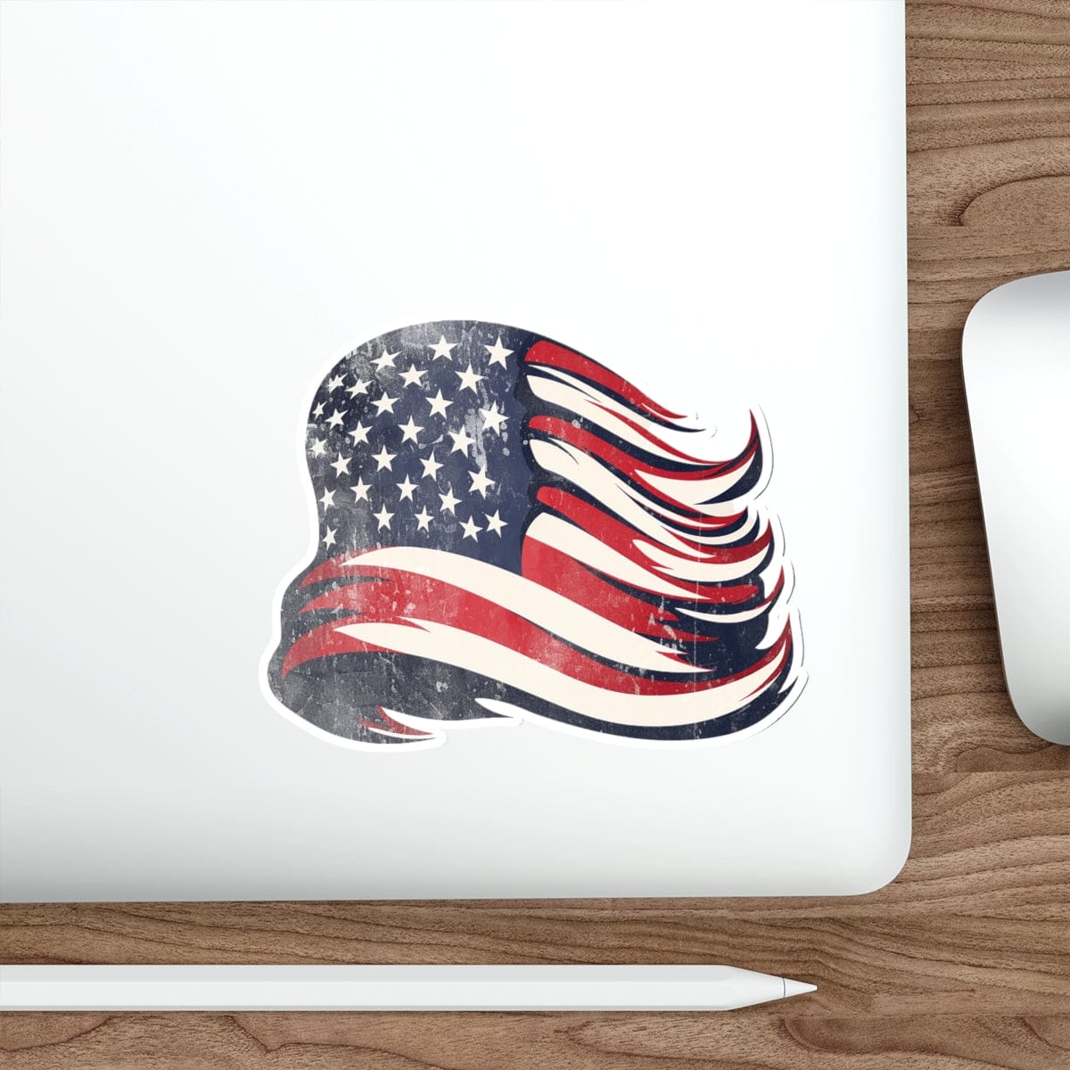 USA American Flag Distressed Vinyl-Cut Stickers - 4 Sizes