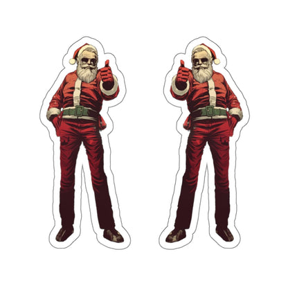 Santa Thumbs Up Mirrored Die-Cut Stickers