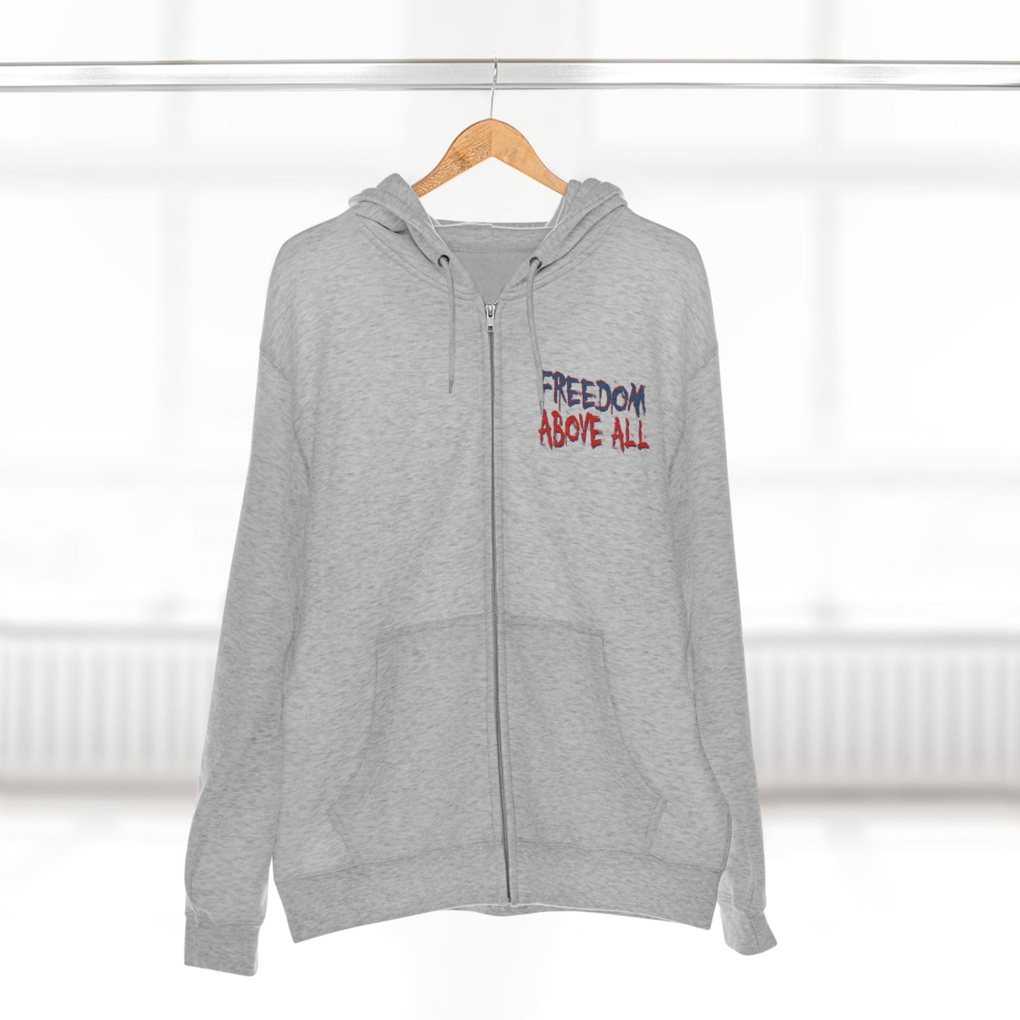 Freedom Above All Unisex Premium Full Zip Hoodie