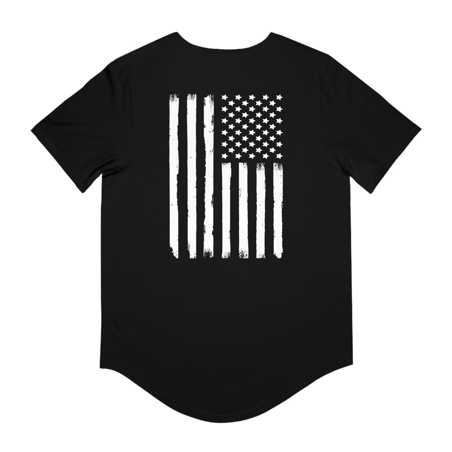 Patriot USA American Flag Curved Hem Tee