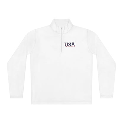 USA Quarter-Zip Pullover American Flag on Back