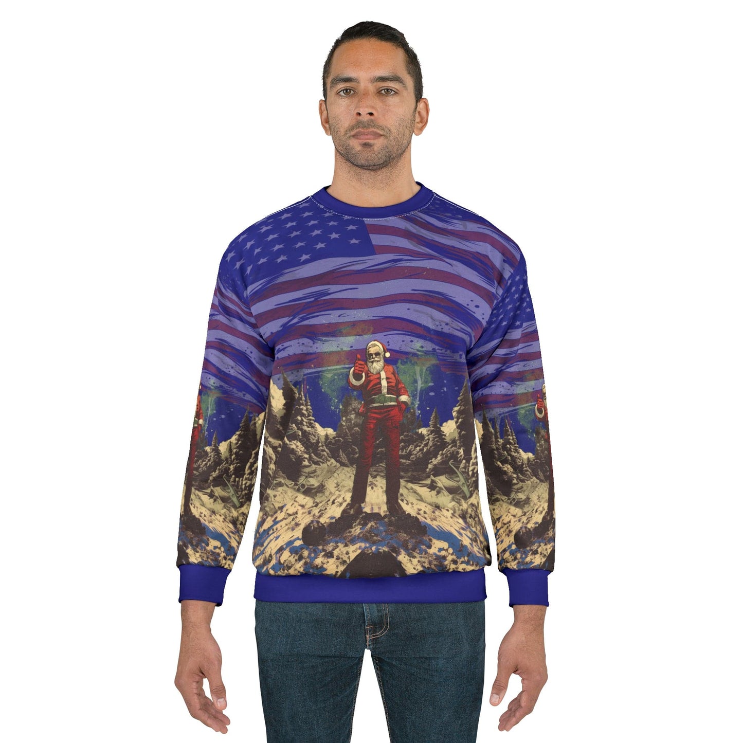 Santa Thumbs Up - All Over Print - Sweatshirt