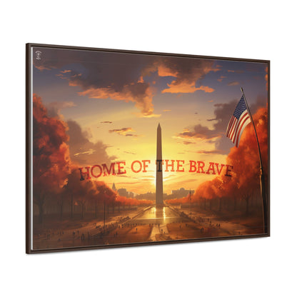 Home of the Brave Framed Gallery Canvas Wrap