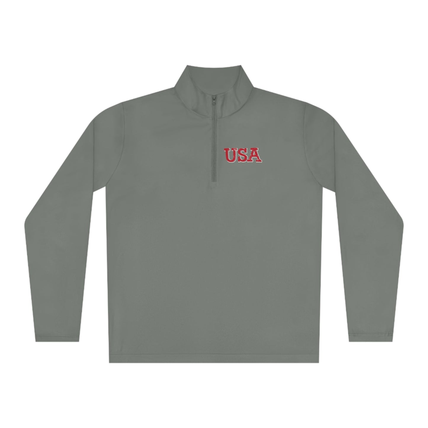 USA Quarter-Zip Pullover American Flag on Back