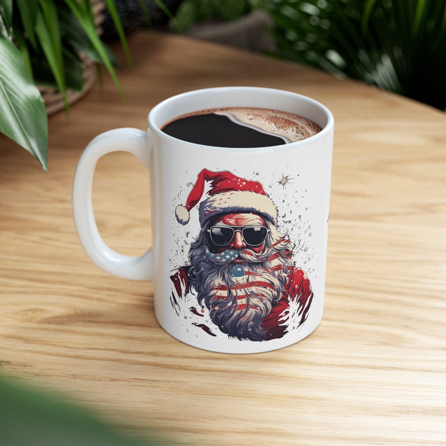 Patriotic Santa Ceramic Mug 11oz