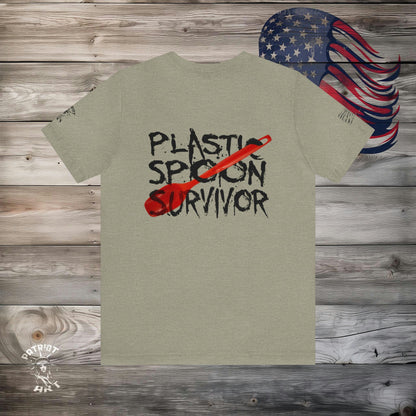 Plastic Spoon Survivors T-Shirt - Small Front Design