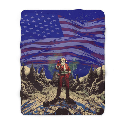 Santa Thumbs Up Sherpa Fleece Blanket