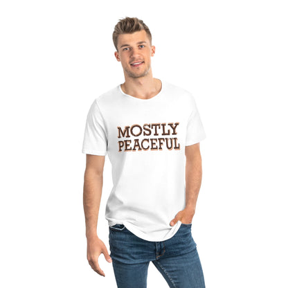 Mostly Peaceful Curved Hem Tee