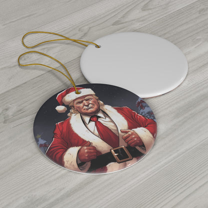 Santa Trump Ceramic Ornament, 2 Shapes