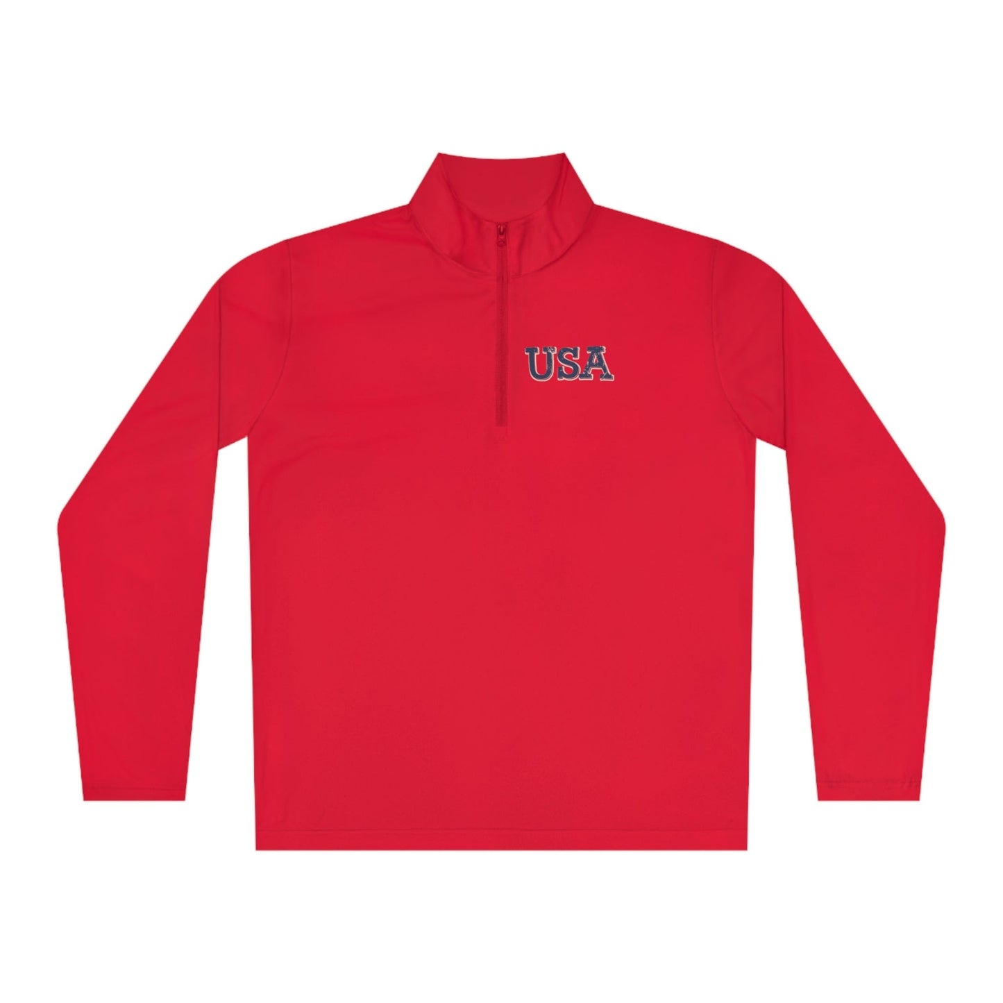 USA Quarter-Zip Pullover American Flag on Back