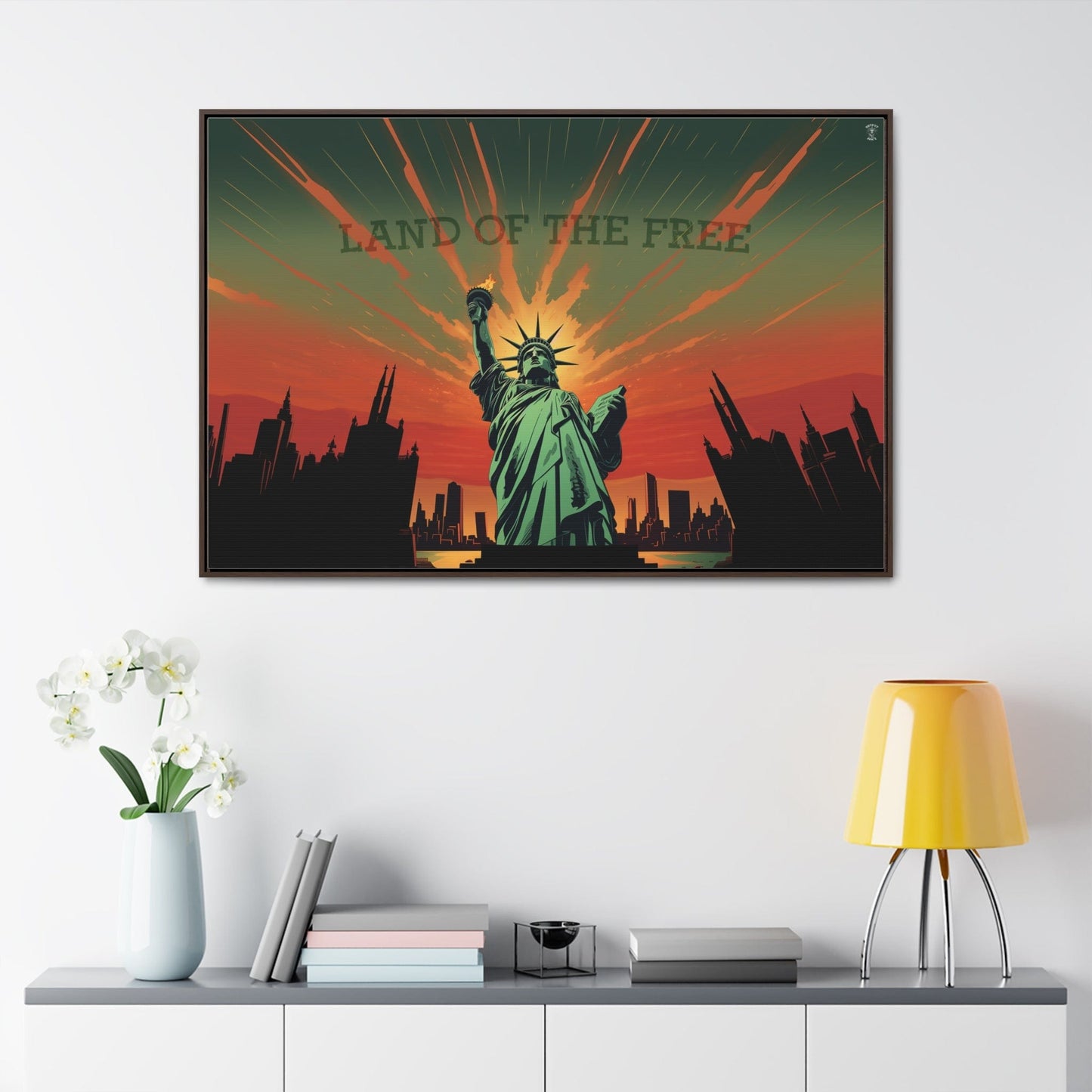 Land of the Free Framed Gallery Canvas Wrap