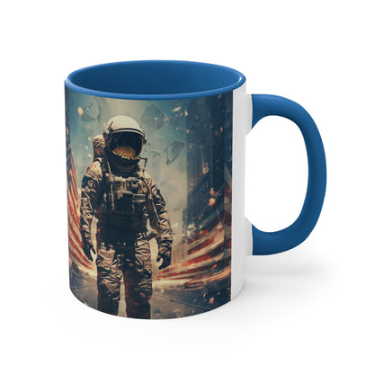 Astronaut in the City Two-Tone Accent Coffee Mug 11oz