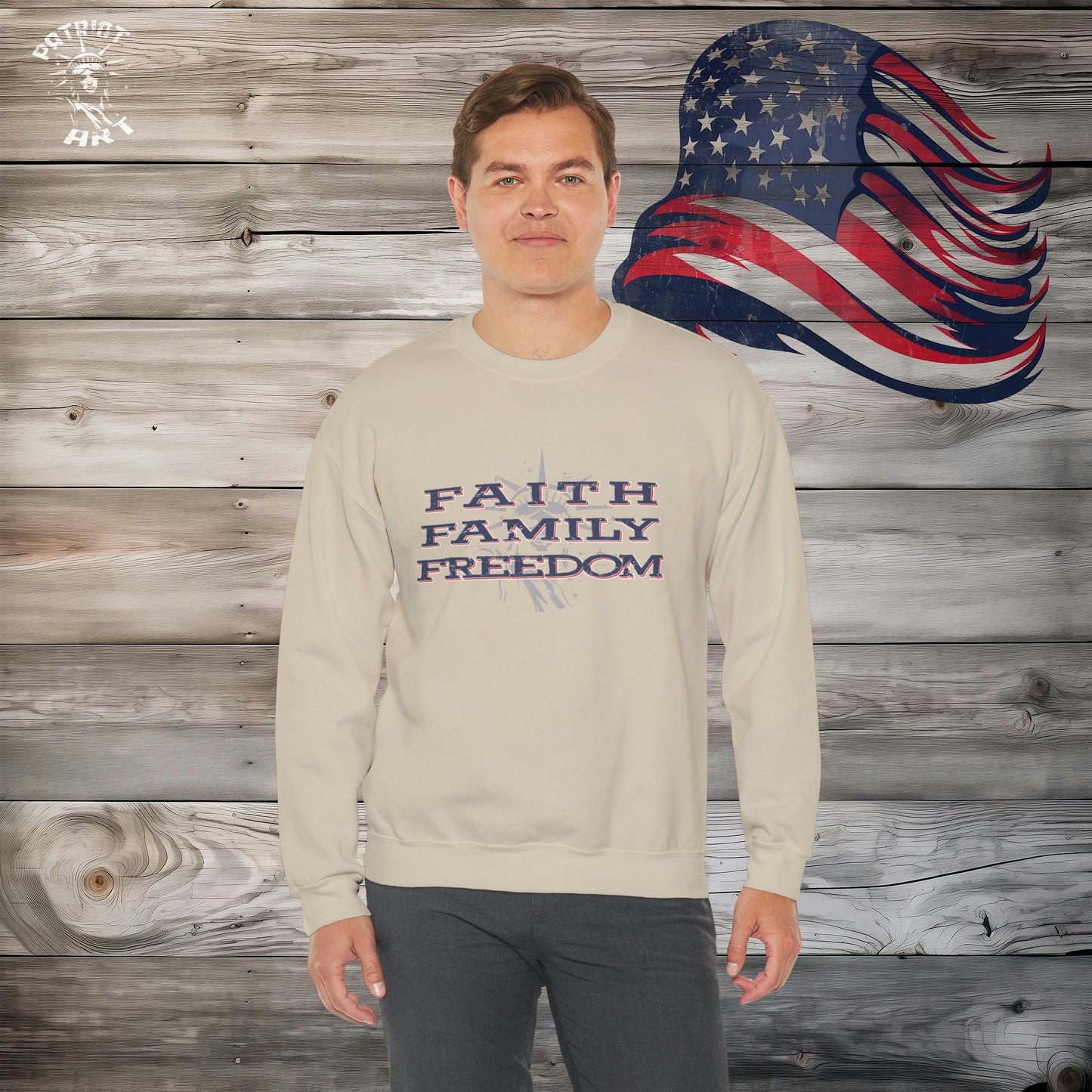 Faith Family and Freedom Crewneck Sweatshirt