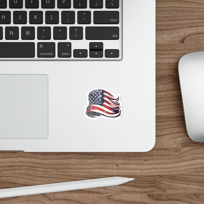 USA American Flag Distressed Vinyl-Cut Stickers - 4 Sizes