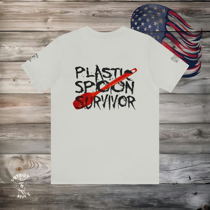 Plastic Spoon Survivors T-Shirt - Small Front Design