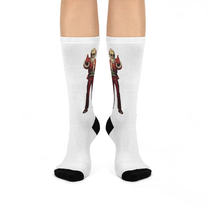 Santa Thumbs Up Mirrored Cushioned Crew Socks