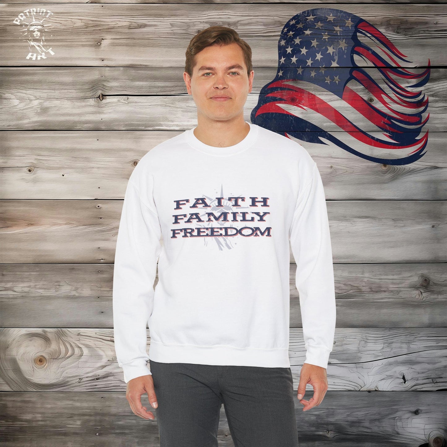 Faith Family and Freedom Crewneck Sweatshirt