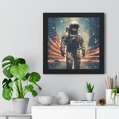 Astronaut in the City Framed Poster