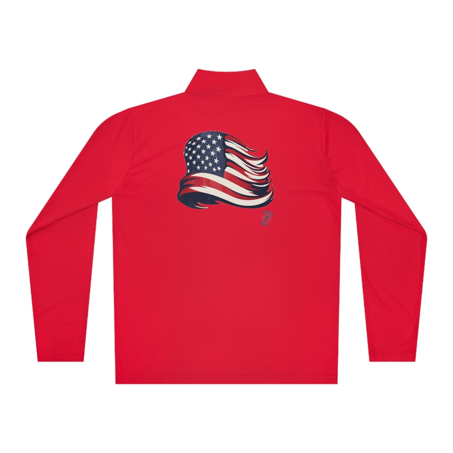 USA Quarter-Zip Pullover American Flag on Back