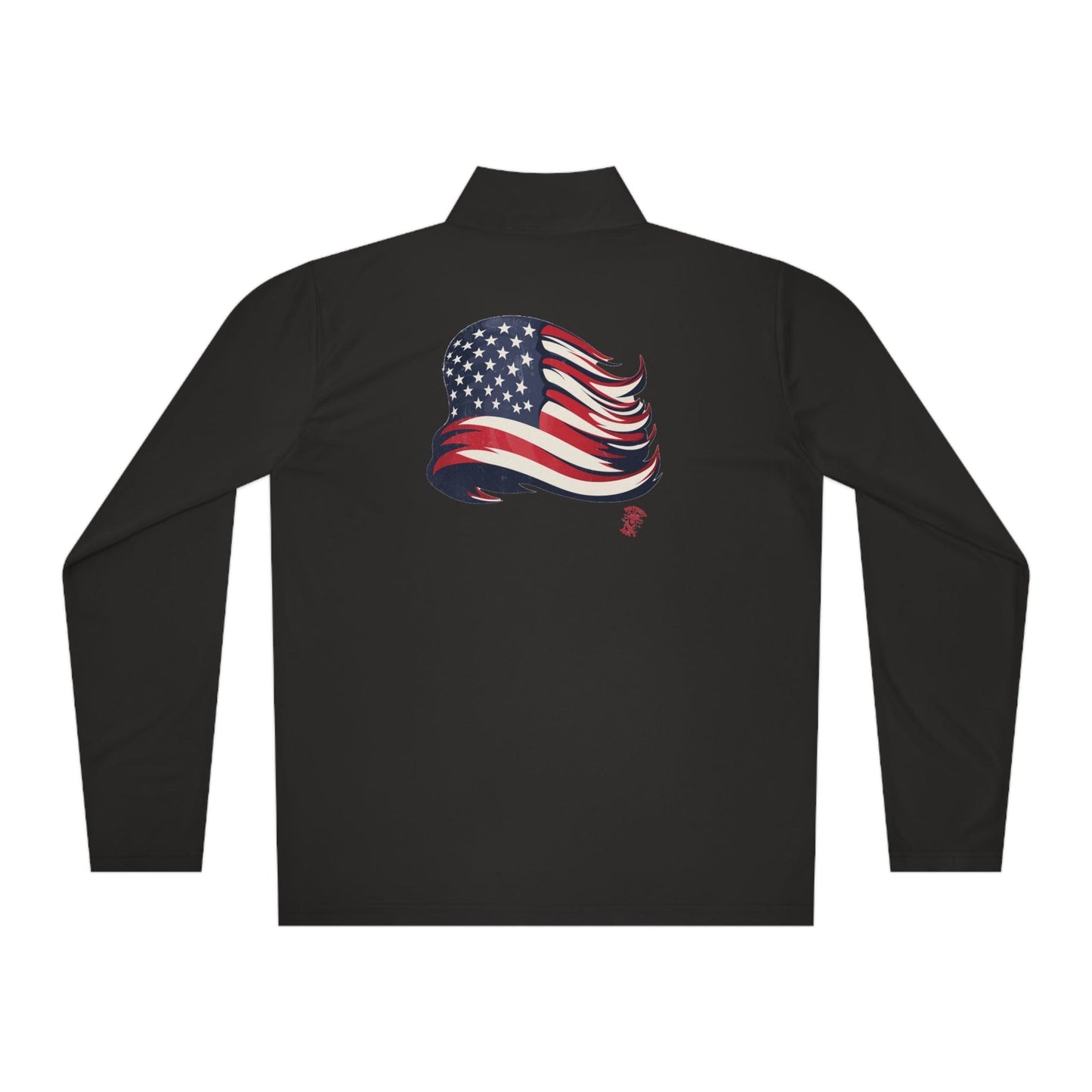 USA Quarter-Zip Pullover American Flag on Back