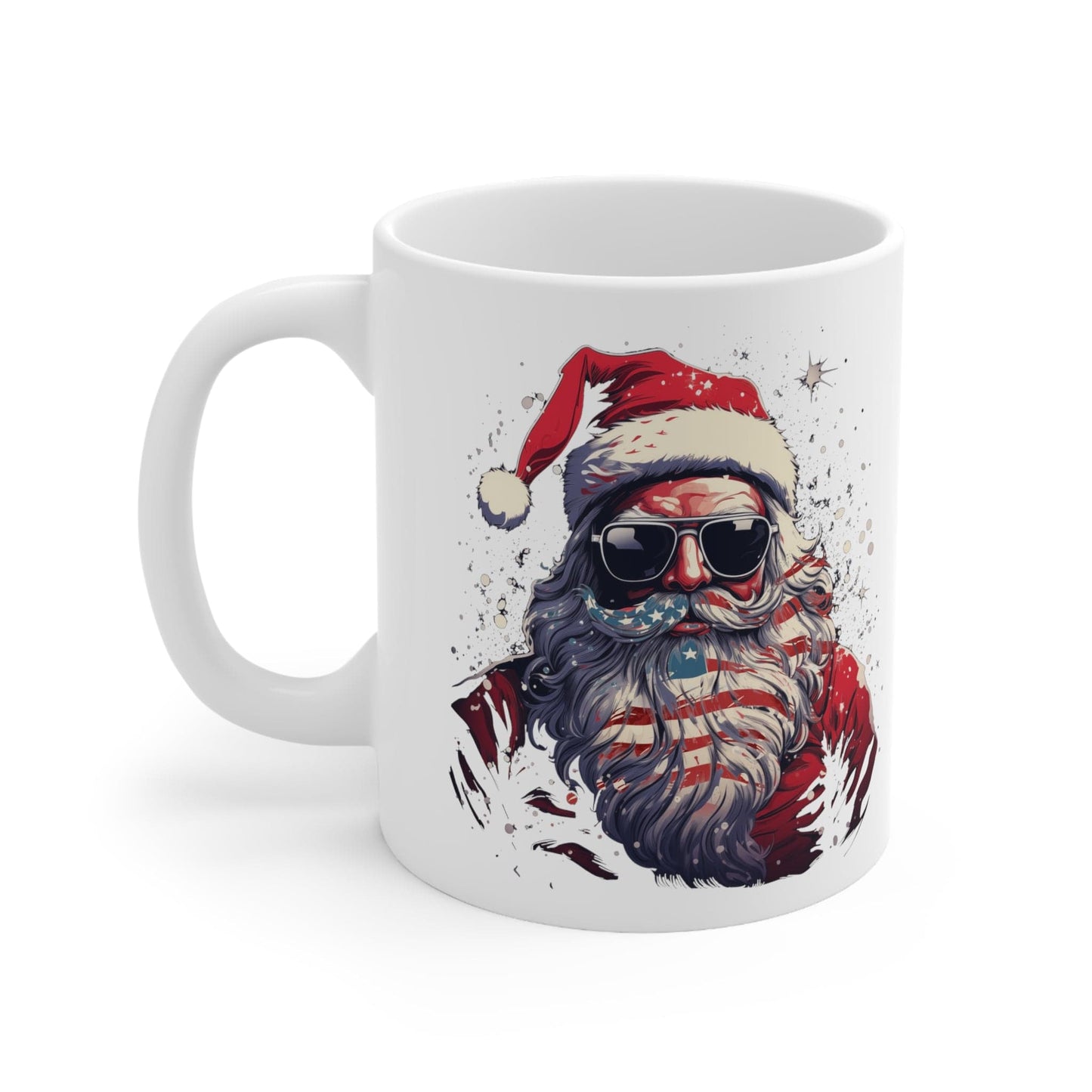 Patriotic Santa Ceramic Mug 11oz