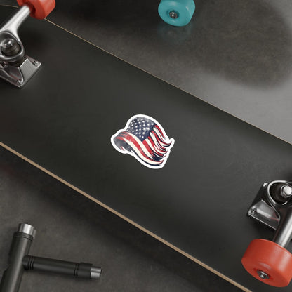 USA American Flag Distressed Vinyl-Cut Stickers - 4 Sizes