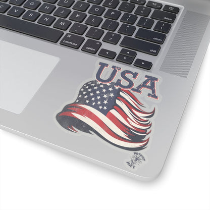 USA American Flag Distressed Kiss-Cut Stickers