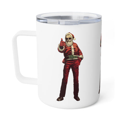 Santa Thumbs Up Insulated Coffee Mug, 10oz