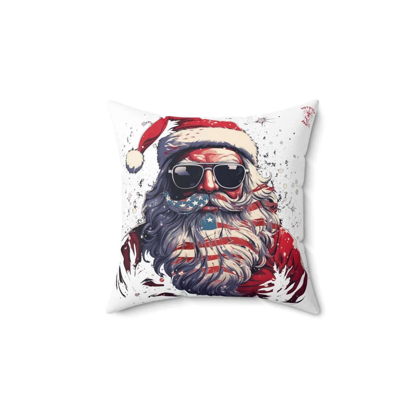 Patriotic Santa Spun Polyester Square Pillow