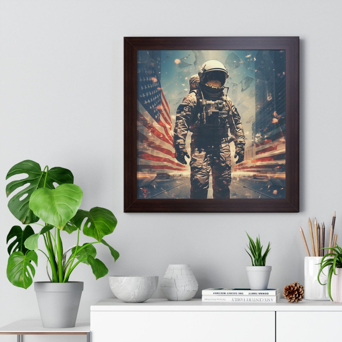 Astronaut in the City Framed Poster