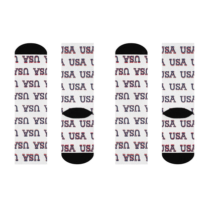 USA Logo Cushioned Crew Socks