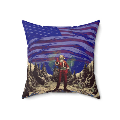 Santa Thumbs Up Spun Polyester Square Pillow