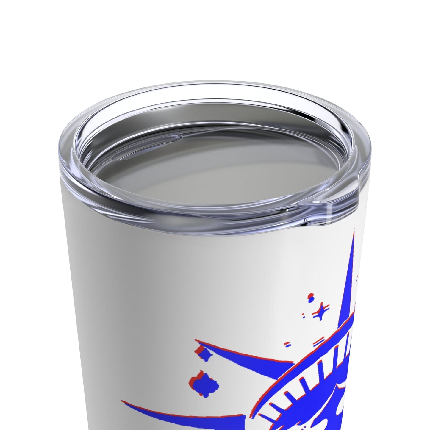 Lady Liberty Logo Blue Red layered on White 20oz Tumbler