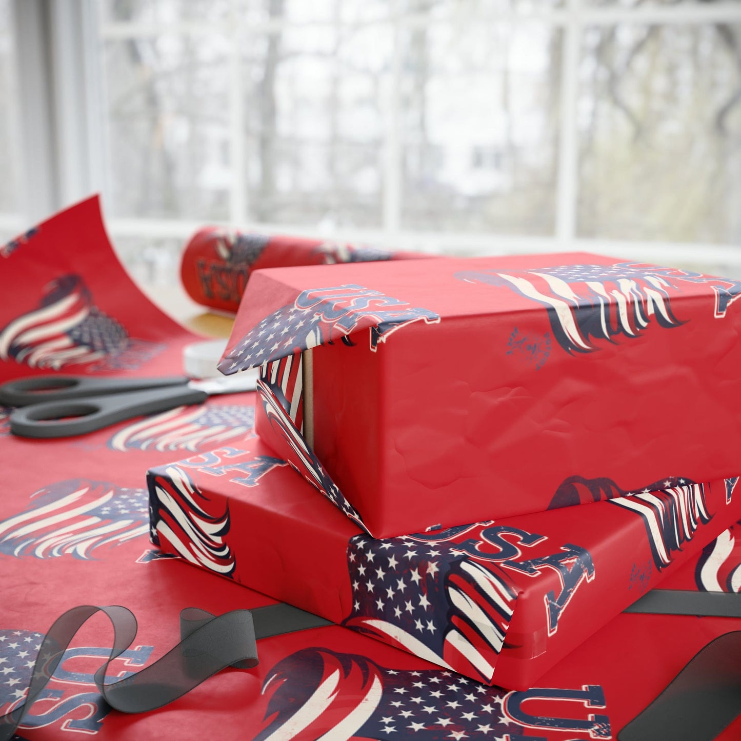 American Flag USA Wrapping Paper