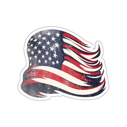 USA American Flag Distressed Vinyl-Cut Stickers - 4 Sizes