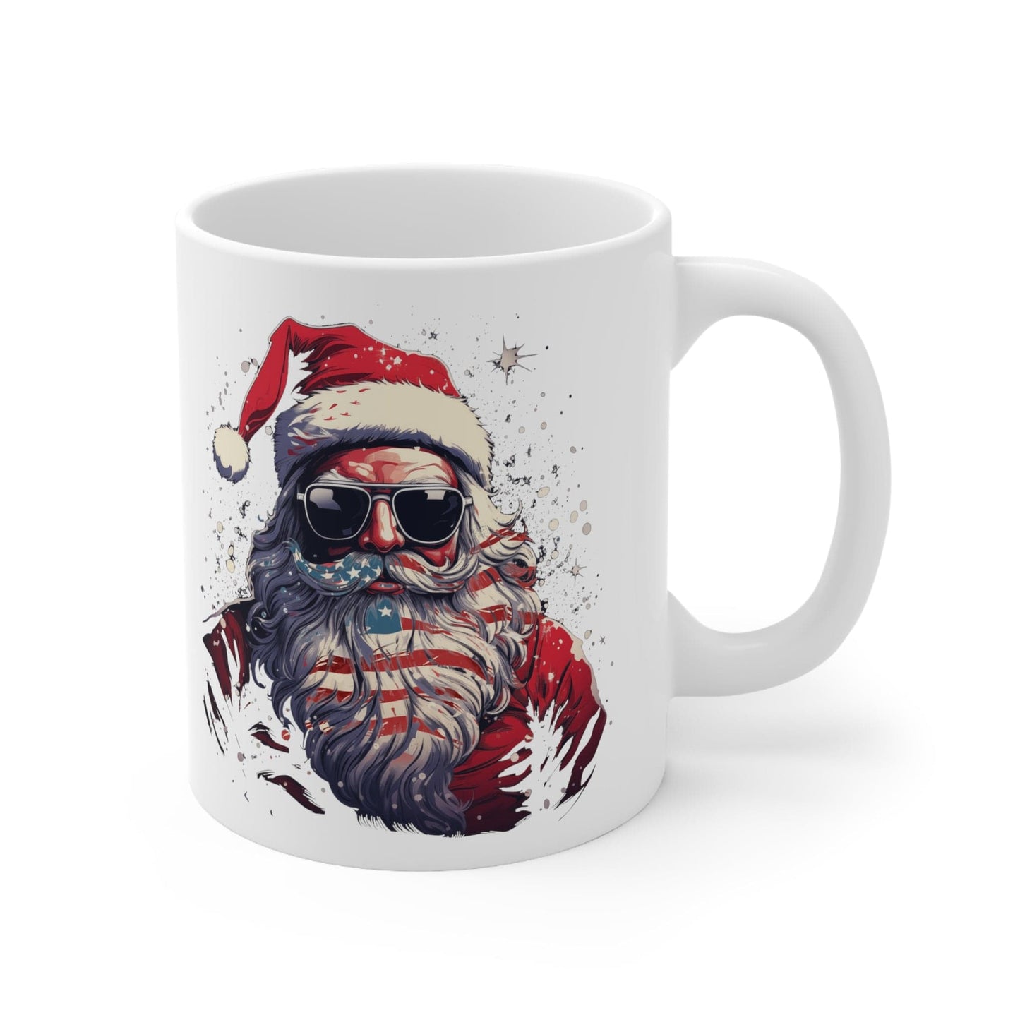 Patriotic Santa Ceramic Mug 11oz