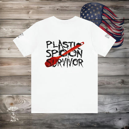 Plastic Spoon Survivors T-Shirt - Small Front Design