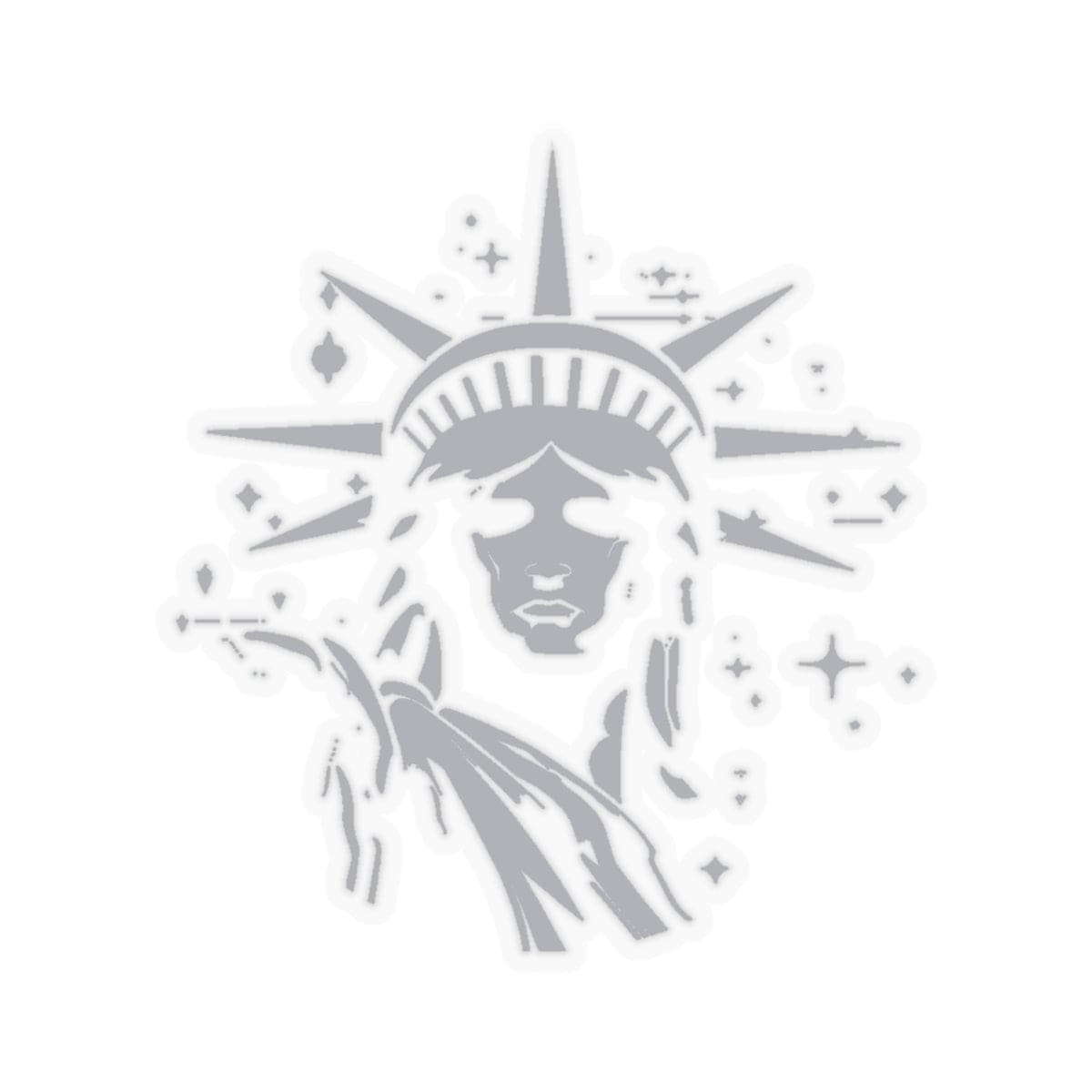 Lady Liberty Sticker - Light Grey Blue - Kiss-Cut Stickers