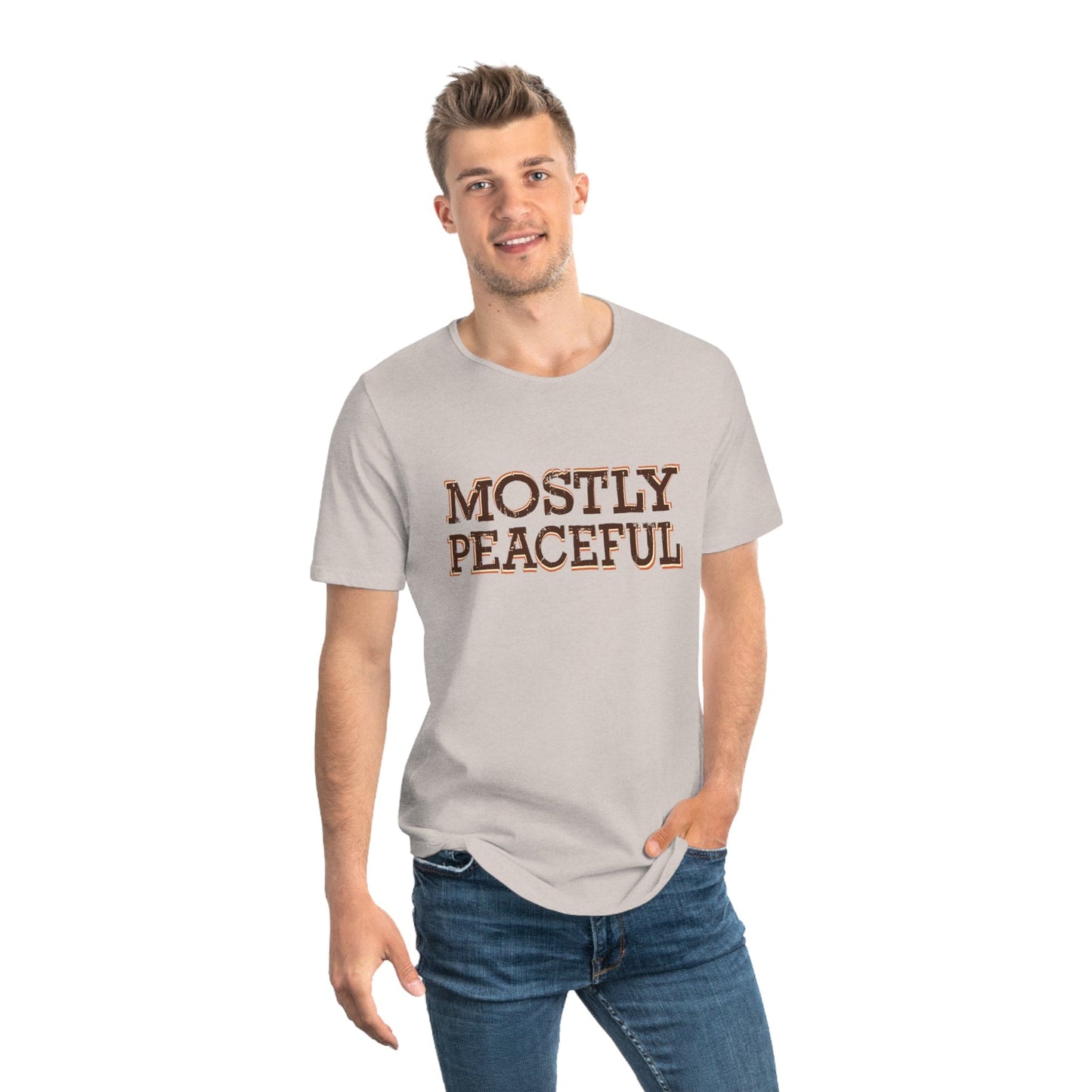 Mostly Peaceful Curved Hem Tee