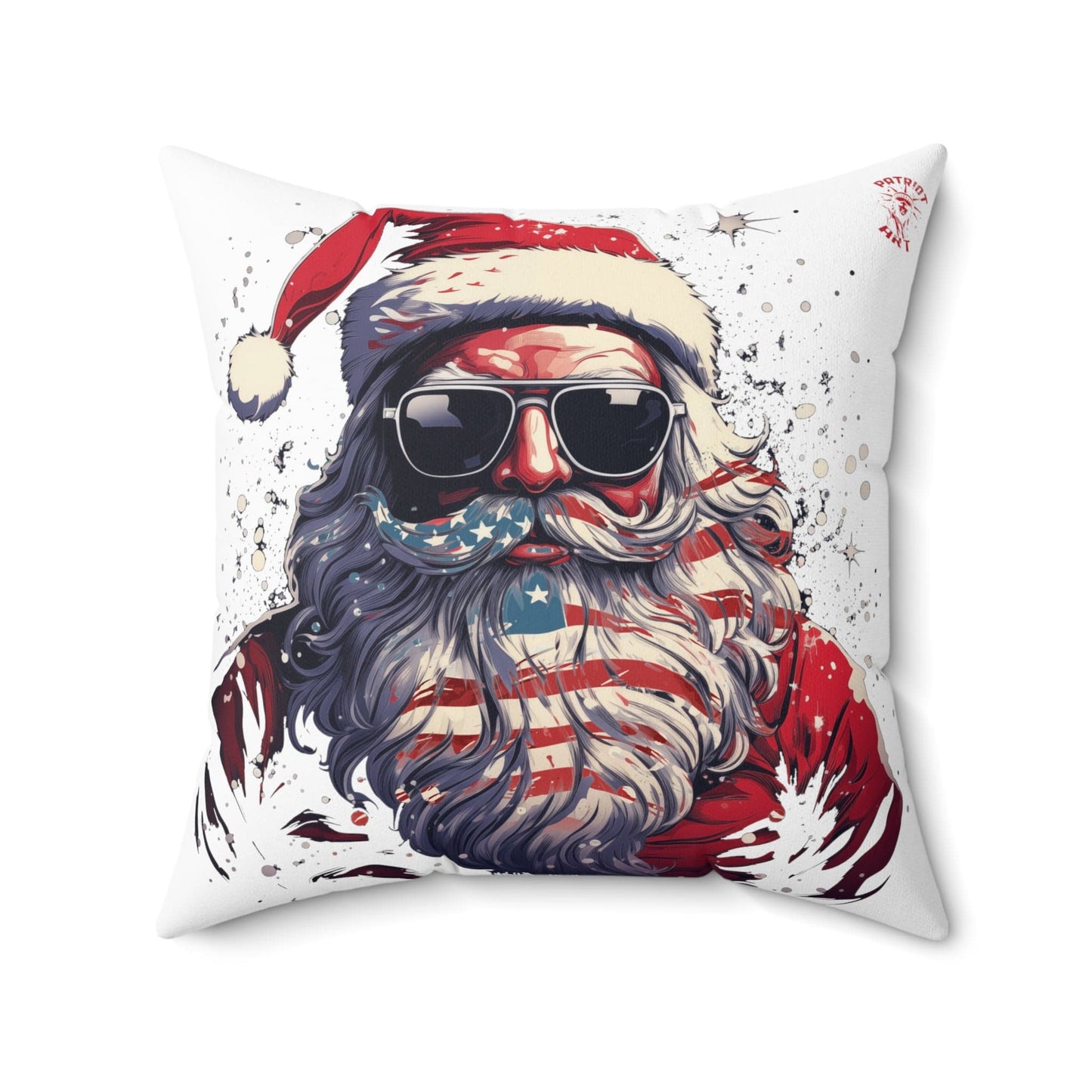 Patriotic Santa Spun Polyester Square Pillow