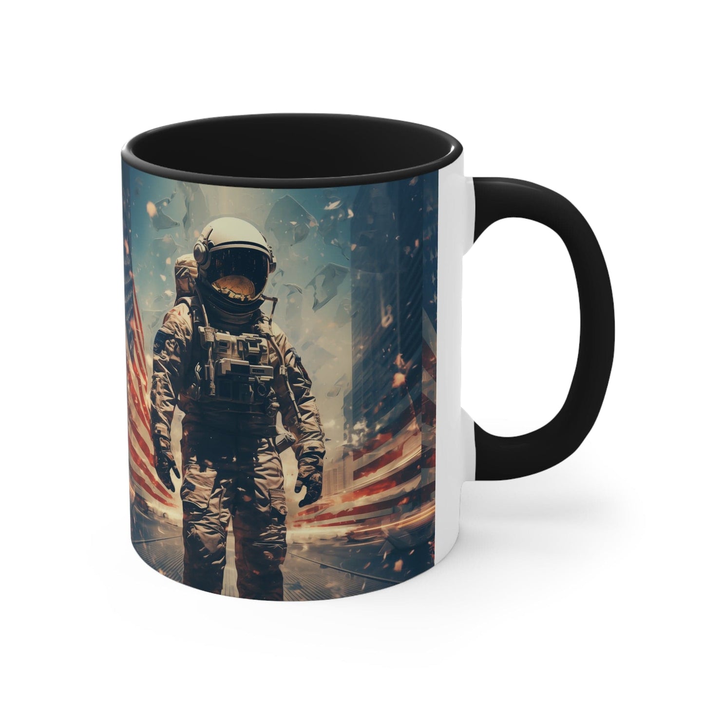 Astronaut in the City Two-Tone Accent Coffee Mug 11oz